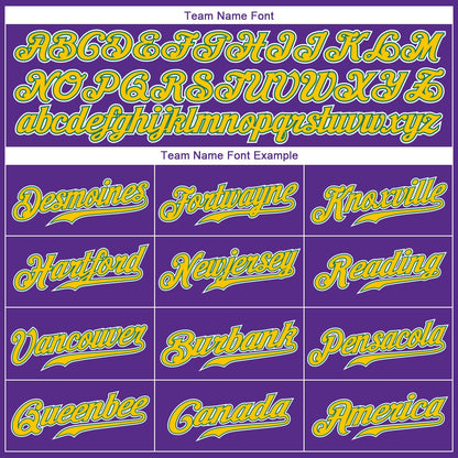 Custom Purple Gold-Kelly Green Authentic Baseball Jersey