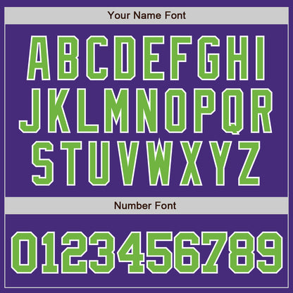 Custom Purple Neon Green-White Authentic Baseball Jersey