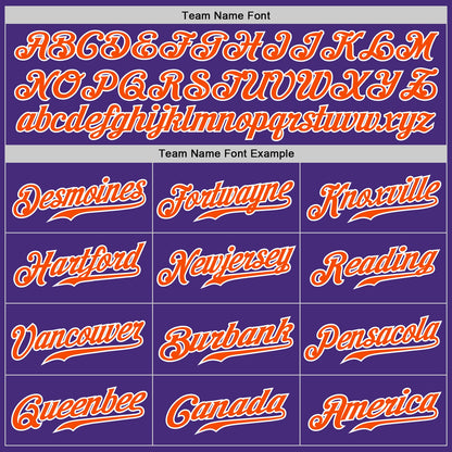Custom Purple White Pinstripe Orange-White Authentic Baseball Jersey