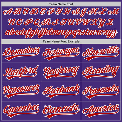 Custom Purple Red-White Authentic Baseball Jersey