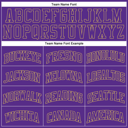 Custom Purple Purple Old Gold-Black Authentic Throwback Basketball Jersey