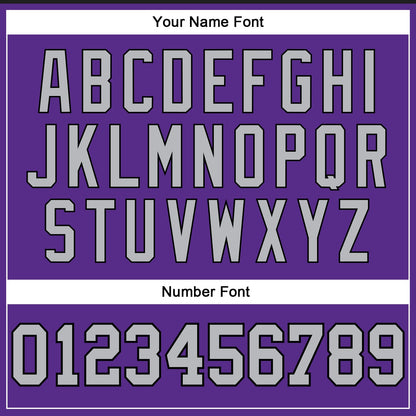 Custom Purple Black Pinstripe Gray Authentic Basketball Jersey
