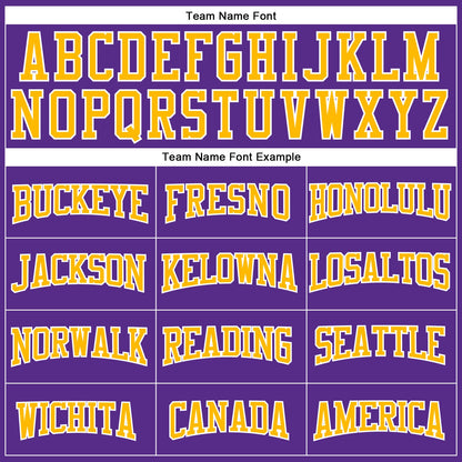 Custom Purple Gold-White Authentic Football Jersey