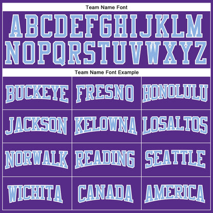 Custom Purple Light Blue-White Authentic Football Jersey