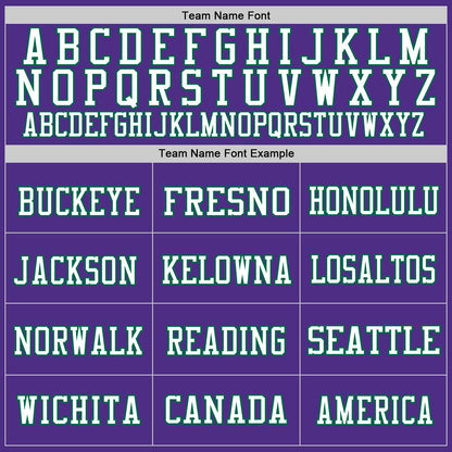 Custom Purple Kelly Green-White Mesh Authentic Throwback Football Jersey
