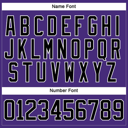Custom Purple Black-White Hockey Lace Neck Jersey