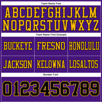 Custom Purple Black-Gold Authentic Football Jersey