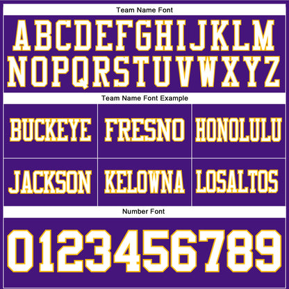 Custom Purple White-Gold Authentic Football Jersey