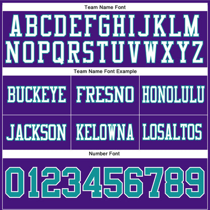 Custom Purple Teal-White Authentic Football Jersey