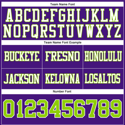Custom Purple Neon Green-White Authentic Football Jersey