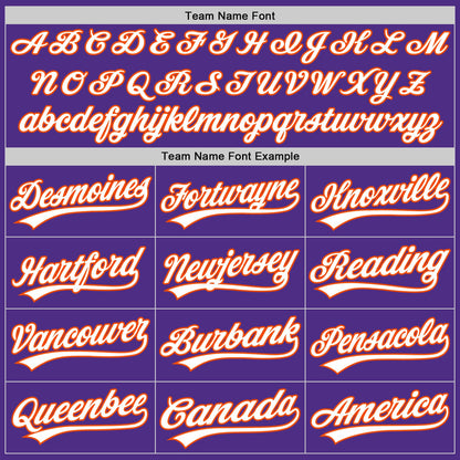 Custom Stitched Purple White-Orange Baseball Pullover Sweatshirt Hoodie