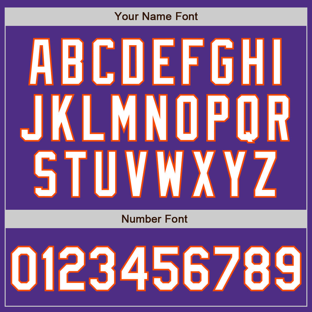 Custom Stitched Purple White-Orange Baseball Pullover Sweatshirt Hoodie