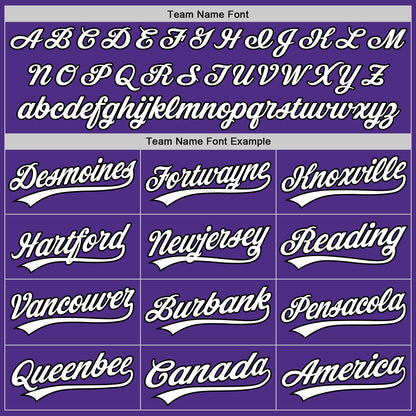 Custom Stitched Purple White-Black Baseball Pullover Sweatshirt Hoodie