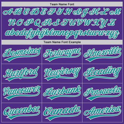 Custom Stitched Purple Teal-White Baseball Pullover Sweatshirt Hoodie