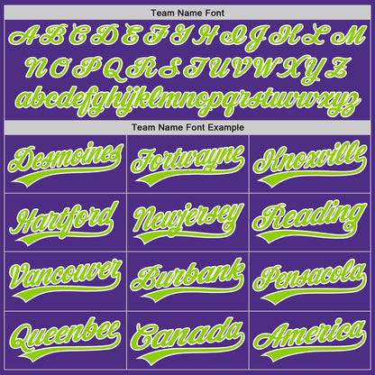 Custom Stitched Purple Neon Green-White Baseball Pullover Sweatshirt Hoodie