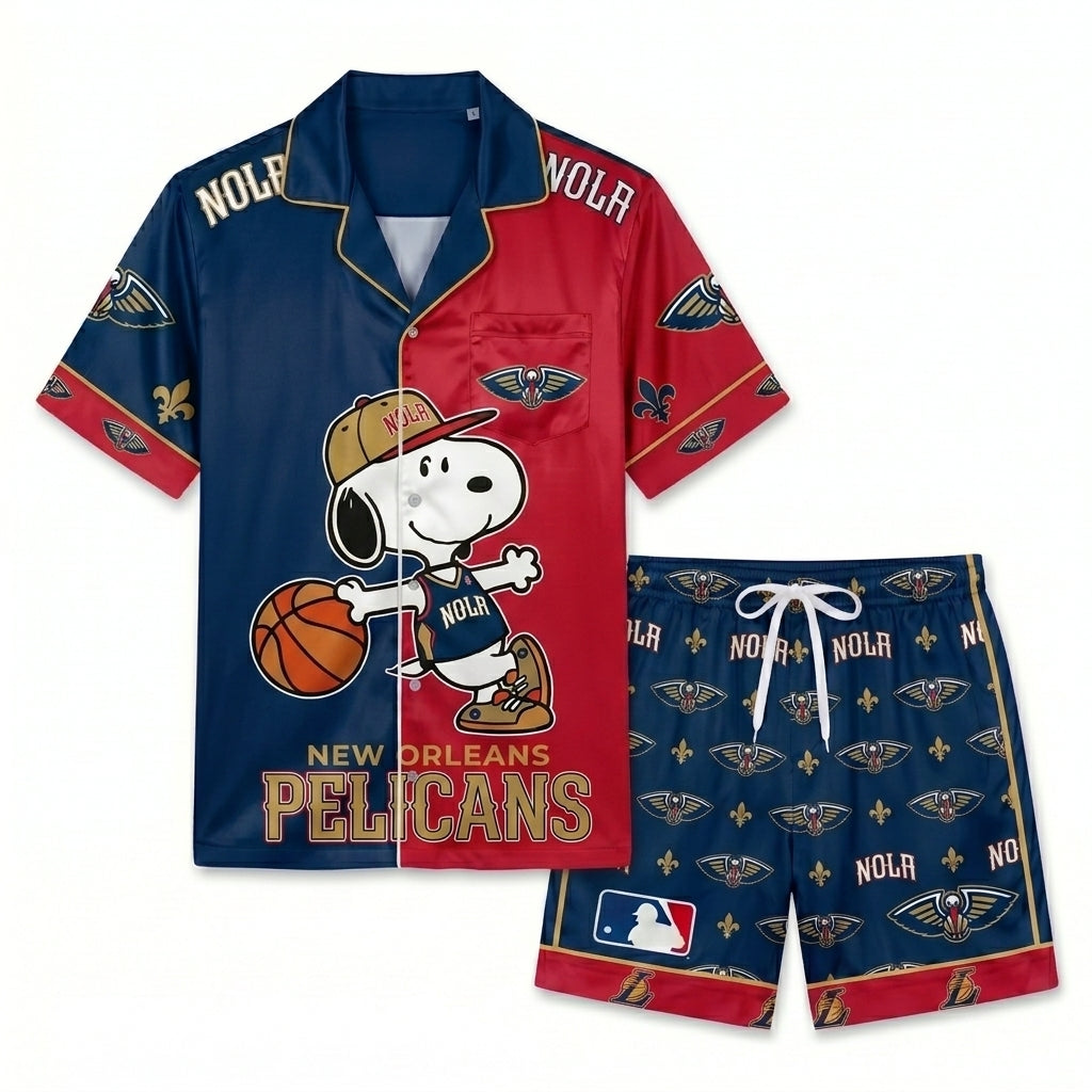 SHORT-SLEEVE PAJAMAS SET FOR BASKETBALL FAN