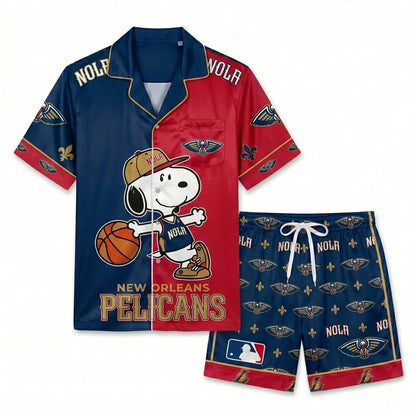 SHORT-SLEEVE PAJAMAS SET FOR BASKETBALL FAN