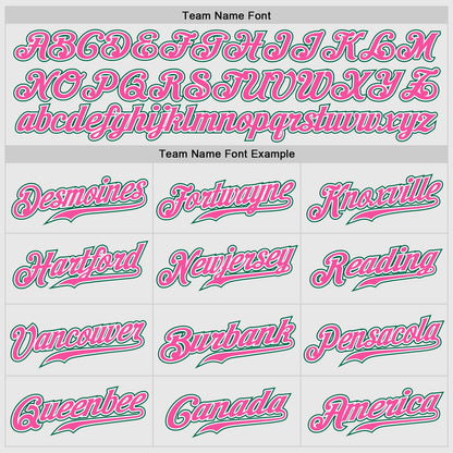 Custom White Kelly Green Pinstripe Kelly Green-Pink Authentic Raglan Sleeves Baseball Jersey