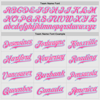 Custom White Pink Pinstripe Light Blue-Pink Authentic Raglan Sleeves Baseball Jersey