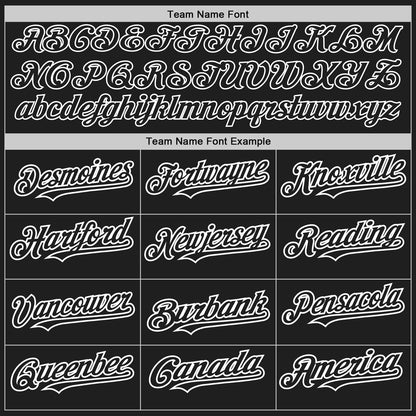 Custom Black White Authentic Raglan Sleeves Baseball Jersey