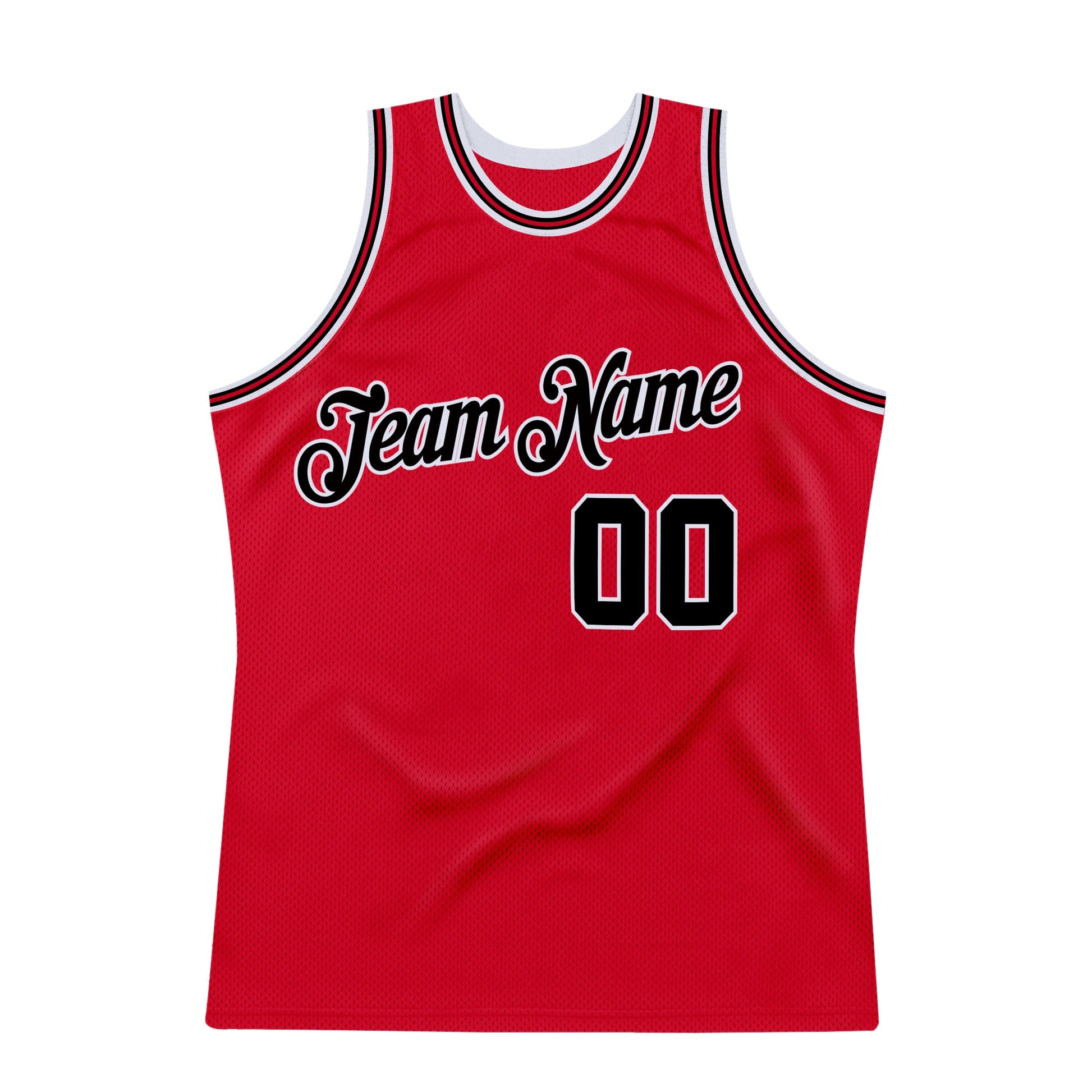 Custom Red Black-Red Authentic Throwback Basketball Jersey