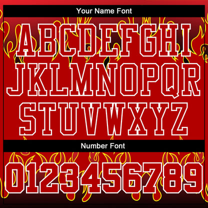 Custom Red Red-Black Flame Round Neck Sublimation Basketball Uniform Jersey