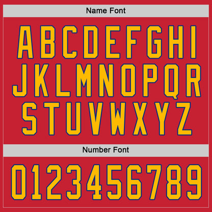 Custom Red Gold-Royal Hockey Jersey