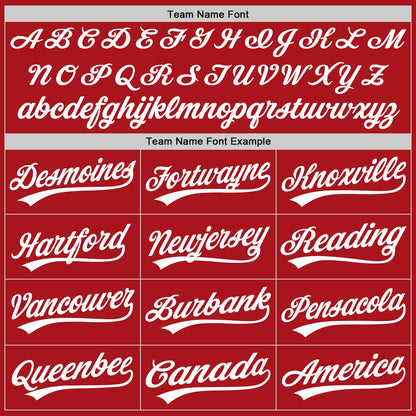 Custom Red White Authentic Baseball Jersey