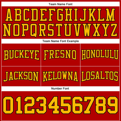 Custom Stitched Red Gold-Black Football Pullover Sweatshirt Hoodie