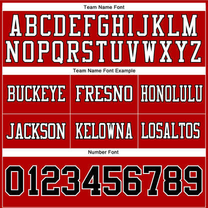 Custom Red Black-White Authentic Football Jersey