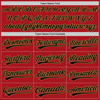 Custom Stitched Red Black-Old Gold Baseball Pullover Sweatshirt Hoodie