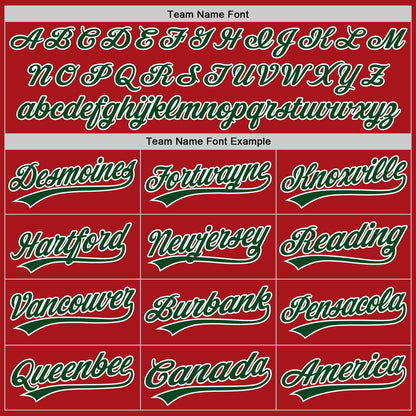Custom Stitched Red Green-White Baseball Pullover Sweatshirt Hoodie