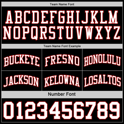 Custom Reversible Black White-Red Double Side Sublimation Basketball Set Jersey