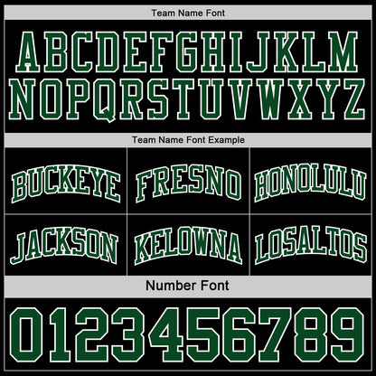 Custom Reversible Black Green-White Double Side Sublimation Basketball Set Jersey