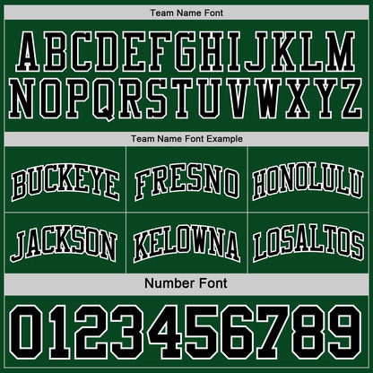 Custom Reversible Black Green-White Double Side Sublimation Basketball Set Jersey
