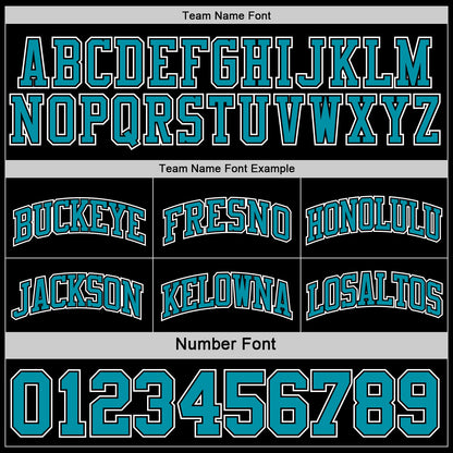Custom Reversible Black Teal-White Double Side Sublimation Basketball Set Jersey