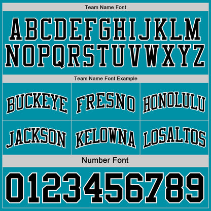 Custom Reversible Black Teal-White Double Side Sublimation Basketball Set Jersey