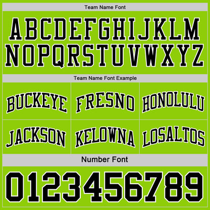 Custom Reversible Black Neon Green-White Double Side Sublimation Basketball Set Jersey