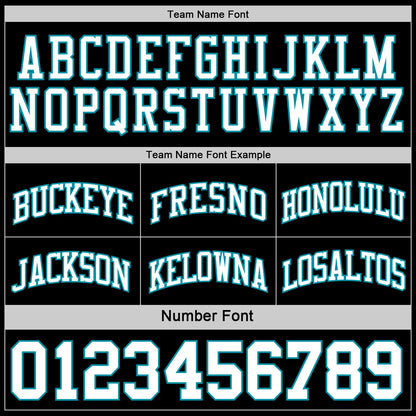 Custom Reversible Black White-Teal Double Side Sublimation Basketball Set Jersey