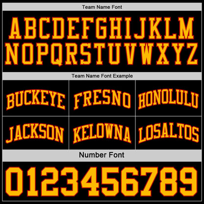 Custom Reversible Black Gold-Red Double Side Sublimation Basketball Set Jersey