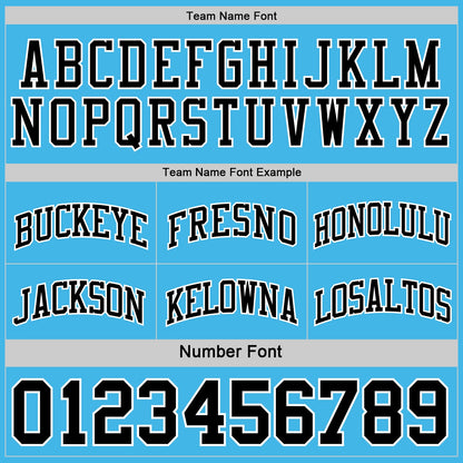 Custom Reversible Black Sky Blue-White Double Side Sublimation Basketball Set Jersey