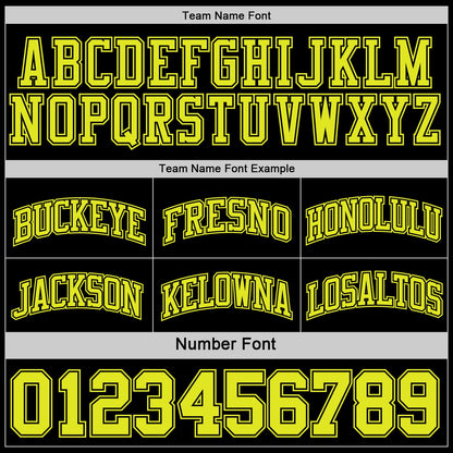 Custom Reversible Black Neon Yellow Double Side Sublimation Basketball Set Jersey