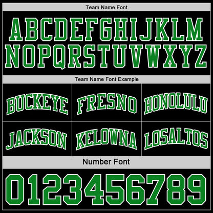 Custom Reversible Black Grass Green-White Double Side Sublimation Basketball Set Jersey