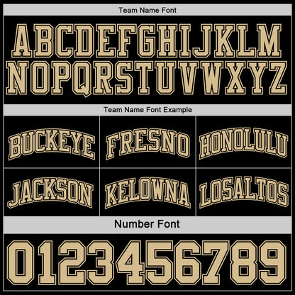 Custom Reversible Black Vegas Gold Double Side Sublimation Basketball Set Jersey