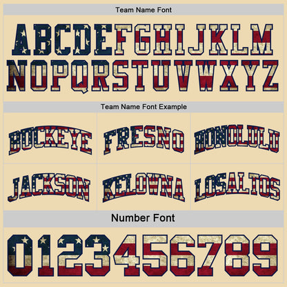 Custom Navy Vintage USA Flag Cream-Maroon Reversible Double Side Sublimation Basketball Set Jersey