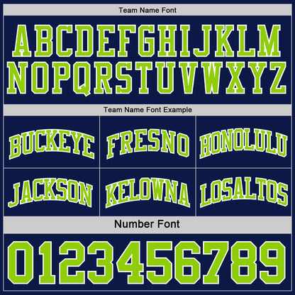 Custom Navy Neon Green-White Reversible Double Side Sublimation Basketball Set Jersey