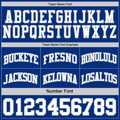 Custom Royal White-Gray Reversible Double Side Sublimation Basketball Set Jersey