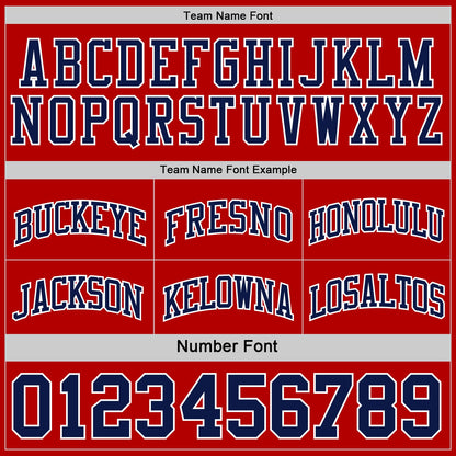 Custom Red Navy-White Reversible Double Side Sublimation Basketball Set Jersey