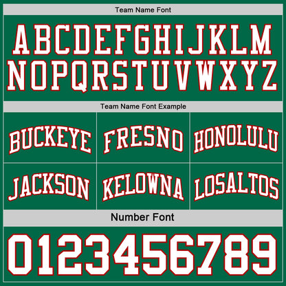 Custom Red White-Kelly Green Reversible Double Side Sublimation Basketball Set Jersey