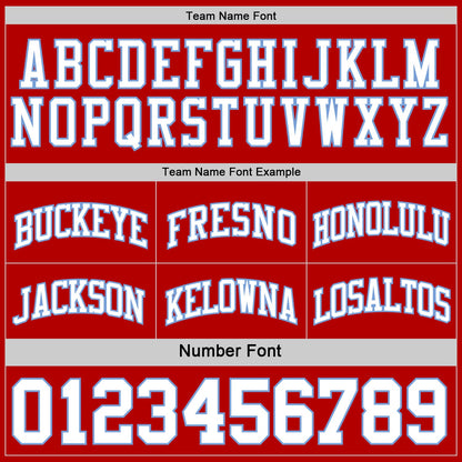 Custom Red White-Light Blue Reversible Double Side Sublimation Basketball Set Jersey